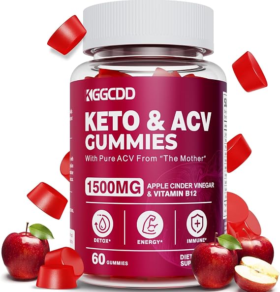 Keto ACV Gummies 1500MG, Apple Cider Vinegar Gummies, 60 Count