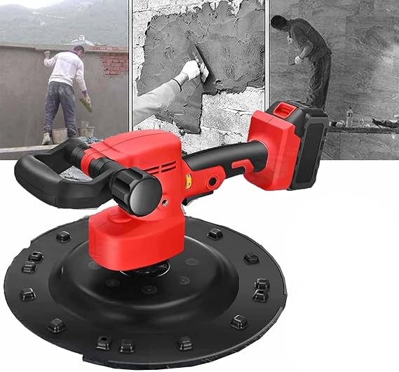 Electric Drywall Sander,Concrete Cement Shovel Wall Smoothing Machine,Electric Plaster Mortar Cement Putty Trowel Wall Smoothing Polishing Machine Kit,2battery