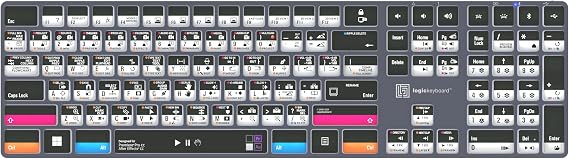 Logickeyboard Titan Wireless Backlit Keyboard for Adobe After Effects/Premiere Pro - Windows