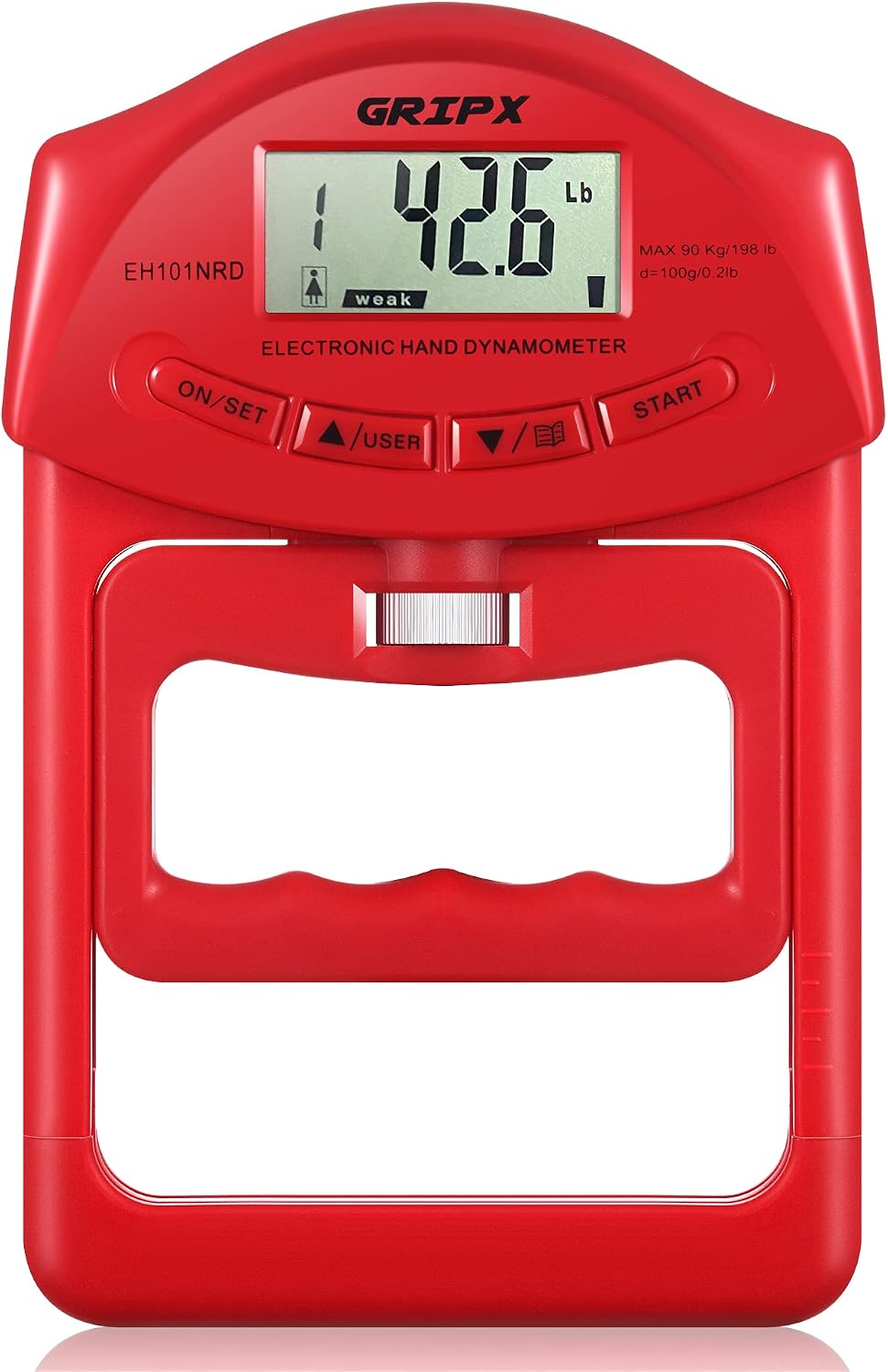 Digital Hand Dynamometer Grip Strength Measurement Meter Auto Capturing Electronic Hand Grip Power 198Lbs / 90Kgs