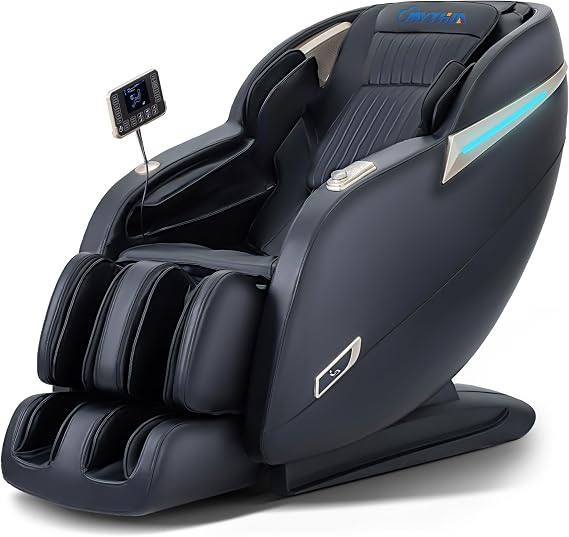 MYTHIA SL Track Massage Chair Recliner, Full Body Massage Chair, Zero Gravity, Bluetooth Speaker, Airbags, Heating, 53.15" SL Track, Extendable Footrest and Foot Massage (Black) 1