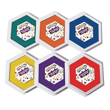 Colorations Jumbo Washable Stamp Pads, 6 Classic Primary Colors