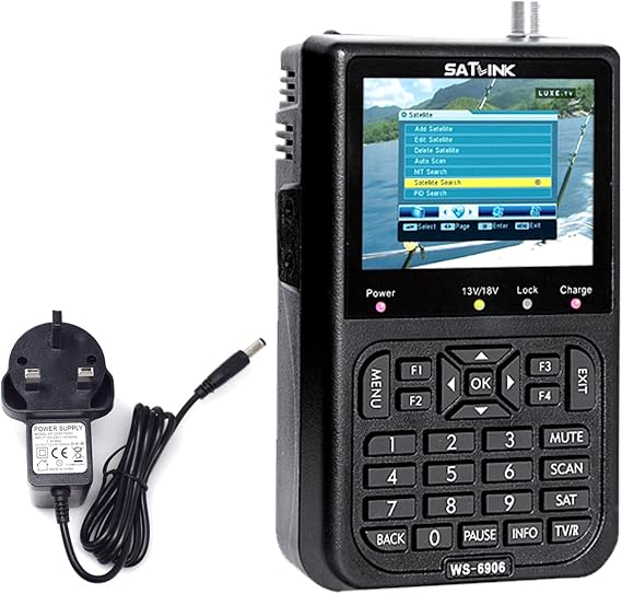 Data Satellite Signal Finder, 3.5-inch LCD Color Screen, SATLINK WS6906 TV Satellite Finder