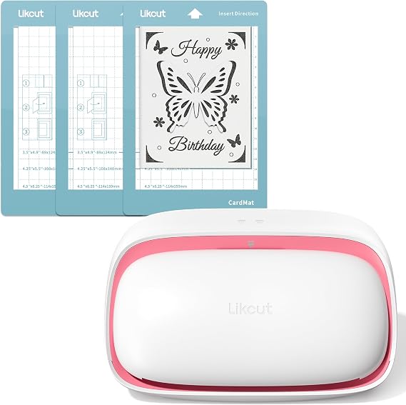 Likcut S501 Portable Vinyl Cutting Machine, 3 Pack Insert Card Mat 4.5" x 6.25"