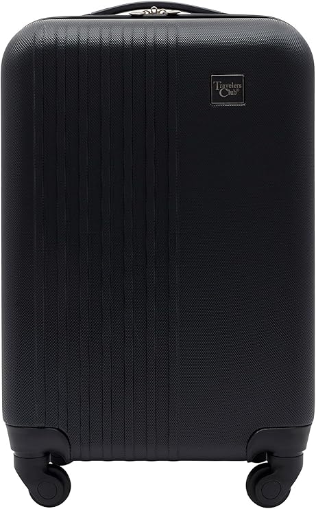 Travelers Club Cosmo Luggage, Black-20, 20-Inch