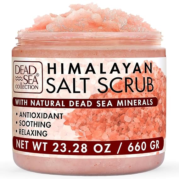 Dead Sea Collection Himalayan Salt Scrub Exfoliating Body Scrub for Women Moisturizing and Nourishing Skin with Pure Oils and Dead Sea Minerals (23.28 Oz)