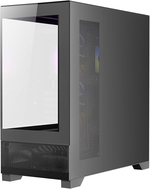 Antec CX500M ARGB, 3x120mm ARGB Fan Dahil, Temperli Cam, Dikey Soğutma, 360mm Radyatör Desteği, Type-C, Mini Tower Micro-ATX Oyun Kasası, Siyah