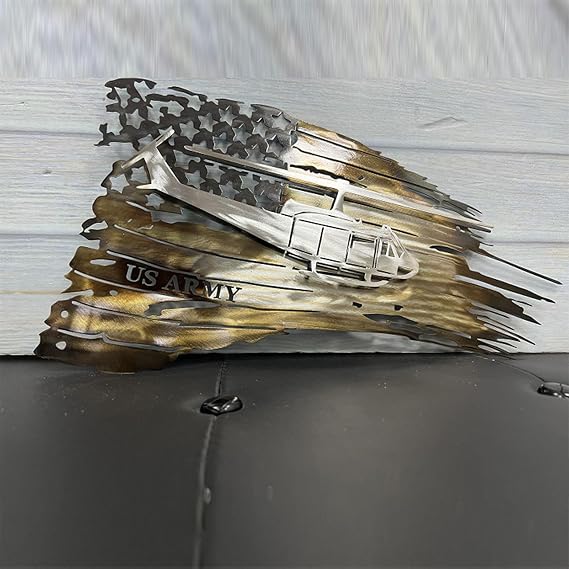 Distressed American Flag Independence Day USA Metal Helicopter Ornament (15.74x8.66inch)