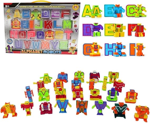 Alphabet Robots 26 Pieces ABC Learning Transformation Alphabots