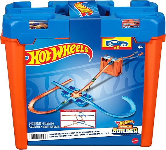 Hot Wheels Track Builder Deluxe Stunt Box & 1:64 Scale Toy Car