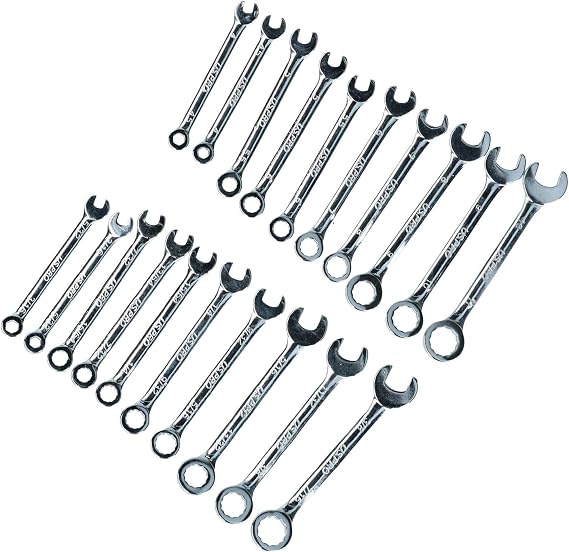 Metric and Imperial Mini Combination Spanner Set 4-11mm 3/16-7/16 20pc