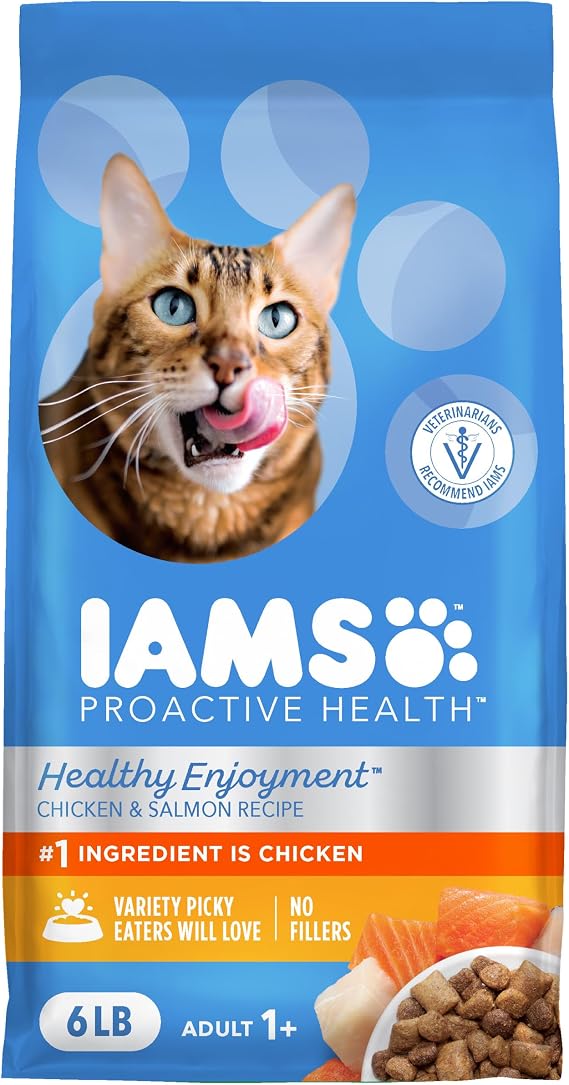 IAMS Healthy Enjoyment Dry Cat Food Chicken & Salmon Recipe, Cat Food Dry Recipe, 6 lb. Bag