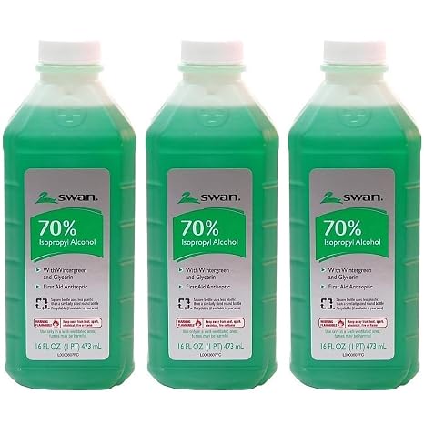 Swan Isoprophyl Alcohol 16Oz 70% Wintergreen Pack (3)
