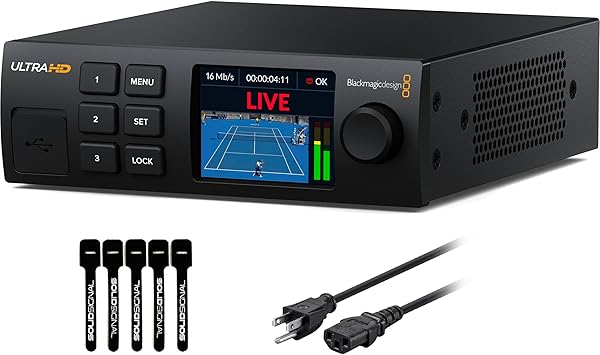 Blackmagic Design Streaming Decoder 4K 4K Stream to SDI & HDMI, SRT & RTMP, Return Tally & Camera Control, Ethernet  Mobile, Includes 6ft Power Cord BDLKWEBJDES4K