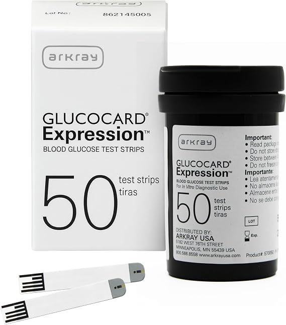 ARKRAY GLUCOCARD Expression Glucose Test Strips, 50 Count, No Coding