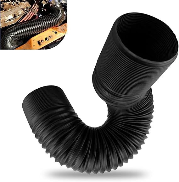 Car Air Intake Pipe, 3" Anti-leak Water-proof Cold Air Conduction Hose for Extending to 39 ", Flexible Bendable Expansion Duct, Universal Modified Intake Inlet Accessory for Cars (Black)