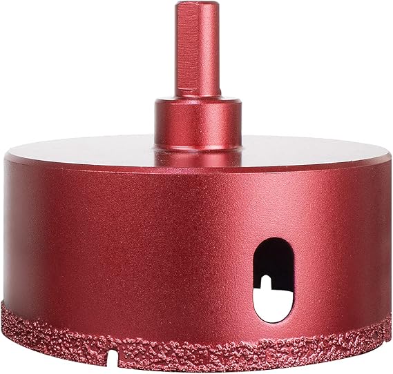 Meccion Diamond Drill Bit Brazed Core Hole Saws, Performance Hollow Hole Cutter for Glass/Tile/Granite/Marble/Porcelain (80mm)