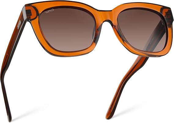WearMe Pro Stormi Women's Polarized Square Sunglasses, Cat-Eye Frame Style | Shatter-Resistant Lenses, Lightweight Durable Frame, Medium Fit, UV400 Includes Microfiber Pouch for Cleaning/Storage