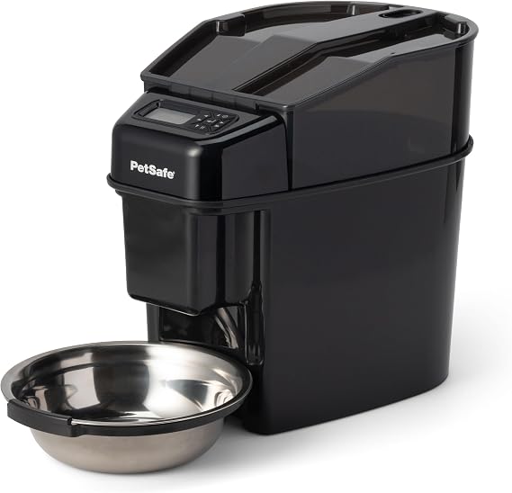 PetSafe Healthy Pet Simply Feed Auto Feeder, Programmable, Holds 24 Cups | Schedules up to 12 Meals/Day, Portions 1/8 to 4 Cups, Slow Release for Fast Eaters, Holds 24 Cups, Battery Operated.