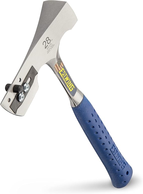 ESTWING Shingler's Hammer - 28 oz USA Made Roofer's Tool with Milled Face & Shock Reduction Grip - E3-CA