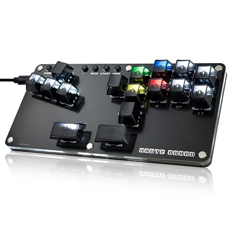 Borcham Haute42 B16 Mini All-Button Arcade Stick, Leverless Arcade Controller with DIY RGB & Turbo Functions, Compatible with PC/Switch/Steam Deck, Supports Hot Swap & SOCD
