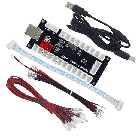 SJ@JX Arcade Game USB Encoder Zero Delay Arcade Button Joystick Controller for Retropie Raspberry MAME (red)