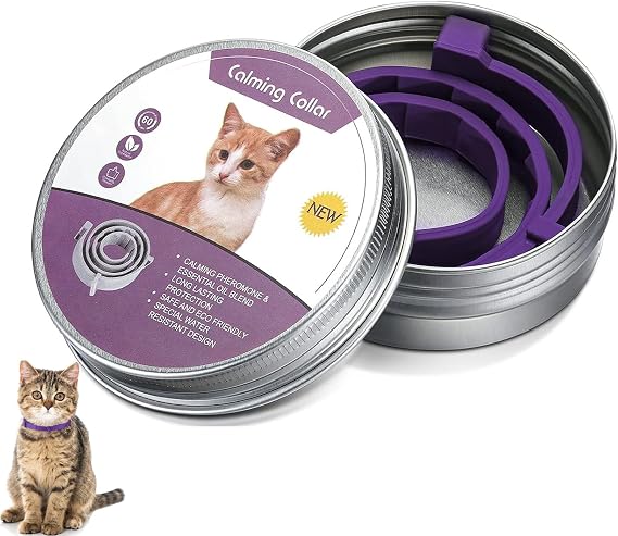 Cat Calming Collar, Calming Collar for Cats, Calming Cat Collar, for Cats - Waterproof, Adjustable, Long-Lasting Comfort(Purple)