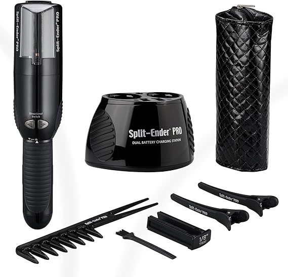 Split-Ender PRO - Professional Hair Trimmer with Charging Station, Automatic Split End Remover for Frizzy, Dry, Damaged, Colored, Broken, Curly, Straight or Bleached Hair Types, Hair Styling Tool