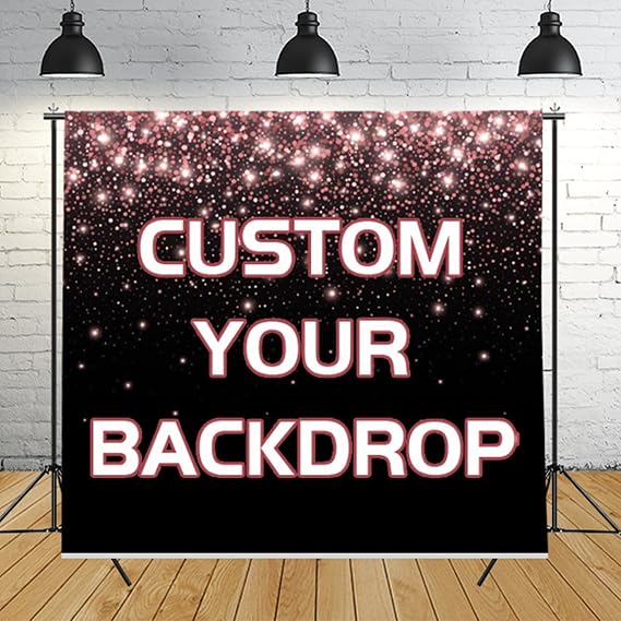 Giohotival 7x5ft Backdrop Personalized Photo Customize Backdrop with Picture Logo Customized Vinyl Fabric Banner for Photography, Gift for Christmas, Birthday, Graduation, Valentine's Day (84x60in)