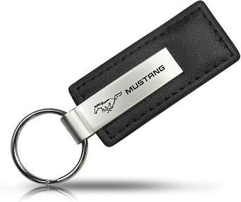 Ford Mustang Black Leather Key Chain