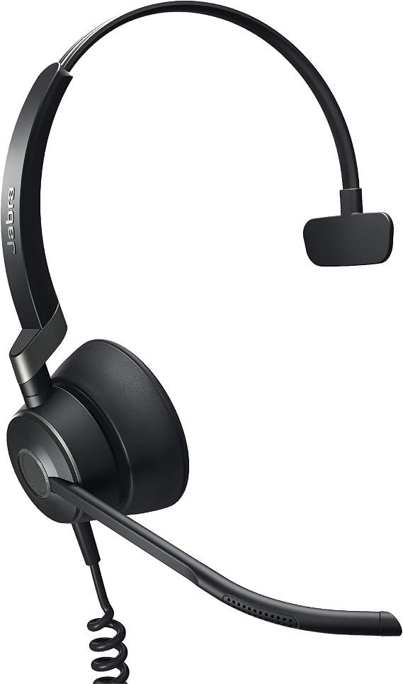 Jabra Engage 50 Wired Headset, Mono – Telephone Headset with 3-Microphone System, Blocks Out Background Noise for Increased Agent Focus, Call Center Headset Features Enhanced Hearing Protection
