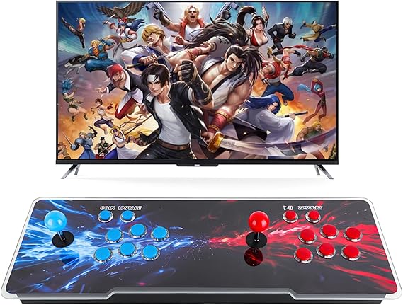 Pandora's Box Arcade Console with 32000 Games in 1, 1280x720 Full HD Retro Gaming Machine for TV, Monitor, and Projector, 3D Games Support 1-4 Players, Search/Save/Hide/Pause Functions