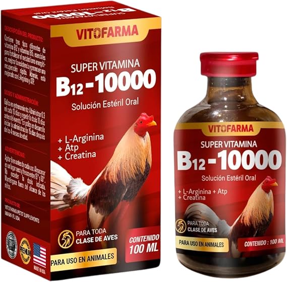B-12 10000 Oral Liquid Supplements Roosters, Chickens, Poultry Vitamins Natural Product - 100 ml Health Support for Roosters