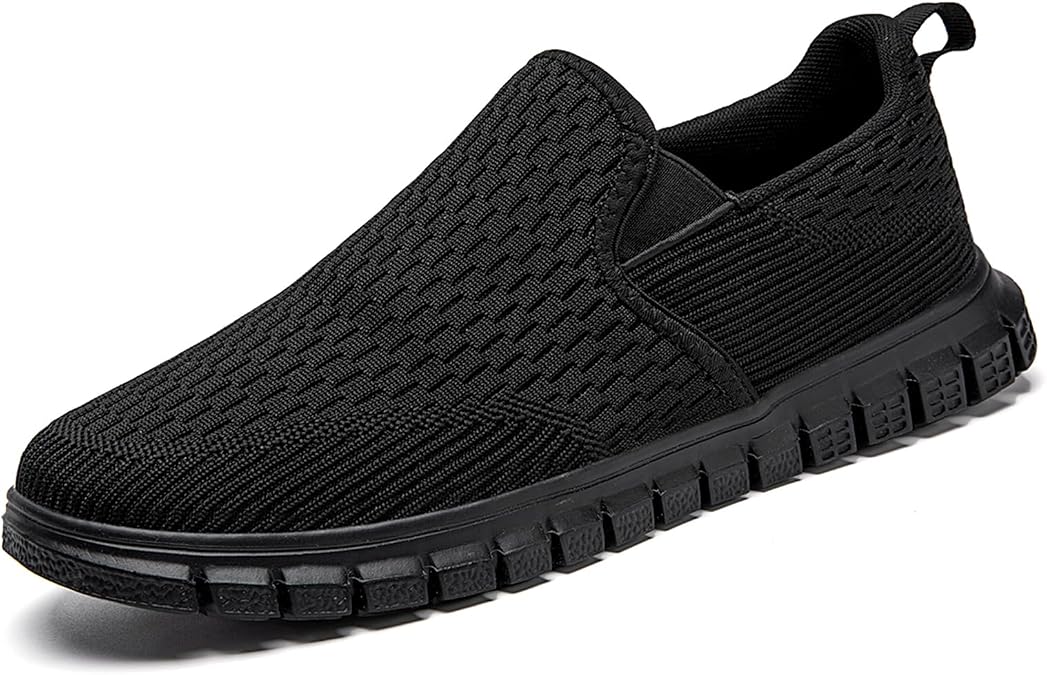 Men's Slip-On Shoes | Casual Breathable Sneakers with Mesh Upper | Non-Slip Walking & Work Loafers for Men