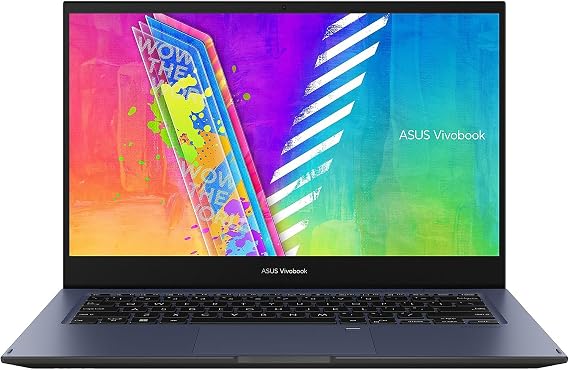 ASUS VivoBook Go 14 Flip Thin and Light 2-in-1 Laptop, 14" FHD Touch, Intel Celeron N4500 CPU, UHD Graphics, 4GB RAM, 128GB eMMC, Fingerprint, Windows 11 Home in S Mode, Quiet Blue, J1400KA-DS04T