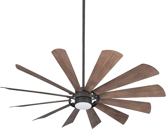 Minka-Aire F870L-ORB 65" Windmolen Outdoor Smart Ceiling Fan with LED Light and Remote Control, Oil Rubbed Bronze | Energy Star Rated - Remote Included - Oil Rubbed Bronze