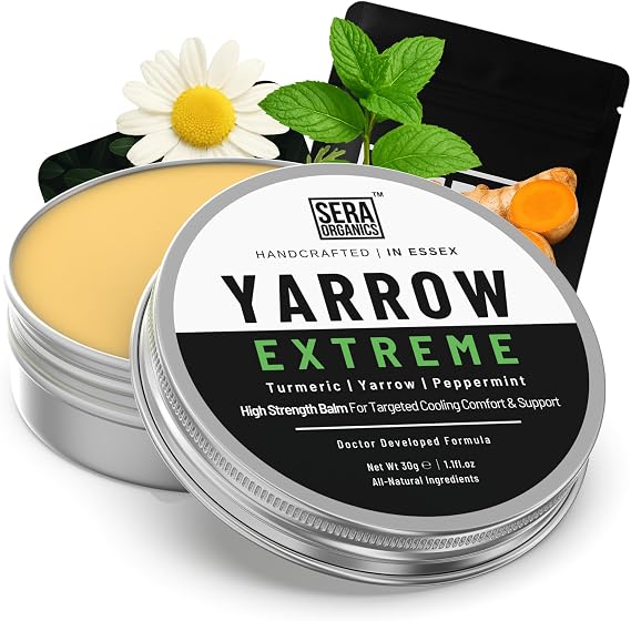 Yarrow Balm for Piles & Haemorrhoids, Cooling Turmeric & Peppermint 30g