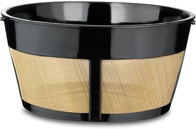 CAFE BREW COLLECTION Hamilton Beach Permanent Gold Filter, Fits 8-12 Cup Reusable Basket Coffee Filter for Hamilton Beach Coffee Makers and Brewers, Stainless, Steel, BPA Free