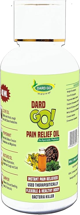 Pain Relief Oil | Ideal for Joint Pain, Headache,Knee Pain, Neck Pain, Back Pain Shoulder Pain| Instant Pain Reliever | Ayurvedic & Non-Sticky, Suitable for All Skin Types Men & Women 40 ml