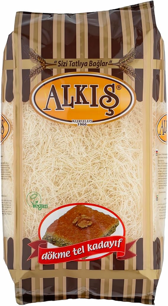 Kataifi, Premium Kataifi Shredded Fillo Dough, Knafeh, Kadayif, Kunafa 17.6 oz.(500 gr)