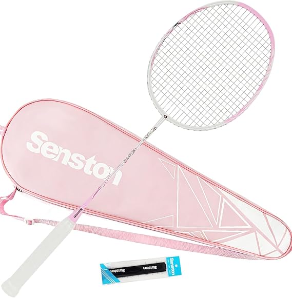 Senston Carbon-Fiber Badminton Racket 5U Badminton Racquet, Single Professional Badminton Rackets