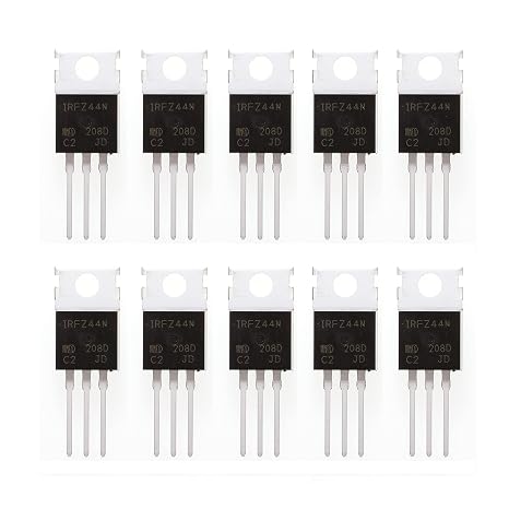 10 Pieces IRFZ44N Vdss=55V RDS(on)=0.0175 ohm Id=49A TO220 Power N-Channel MOSFET Transistor