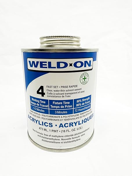 Weld-On #4 Acrylic Cement, Low-VOC Non-Chlorinated Formula, Pint