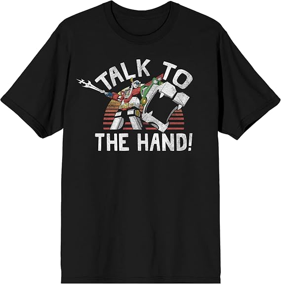 Voltron Talk To The Hand Men's Black T-Shirt Tee Shirt-XX-Large