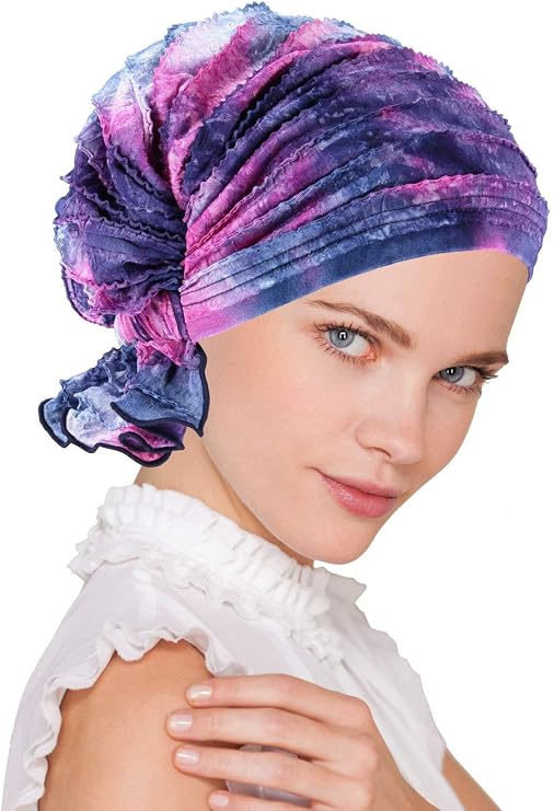 Turban Plus The Abbey Cap in Ruffle Fabric Chemo Caps Cancer Hats for Women