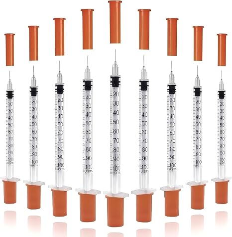 1ml Syringes with Needle, Dispensing Measuring Tool Plastic, 14-Pack 31G 8mm, Individually Sealed, BD Microfine Needle for Lab Liquid Separation, Pets Feeding Craft Supplies