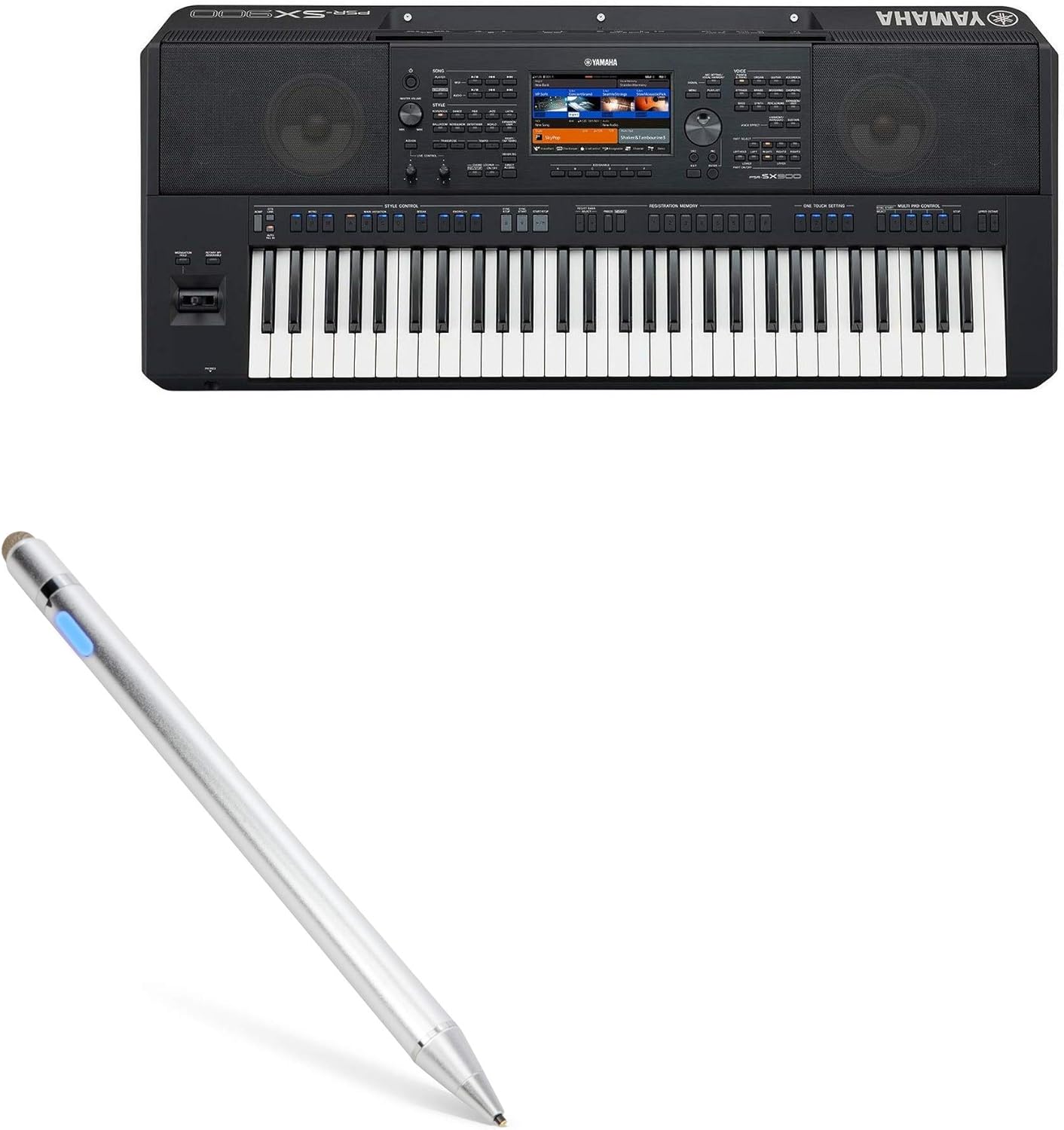 BoxWave Stylus Pen Compatible with Yamaha PSR-SX900 - AccuPoint Active Stylus, Electronic Stylus with Ultra Fine Tip for Yamaha PSR-SX900 - Metallic Silver
