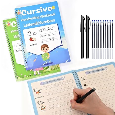 Grooved Cursive Handwriting Workbook, Reusable Magic Practice Copybook