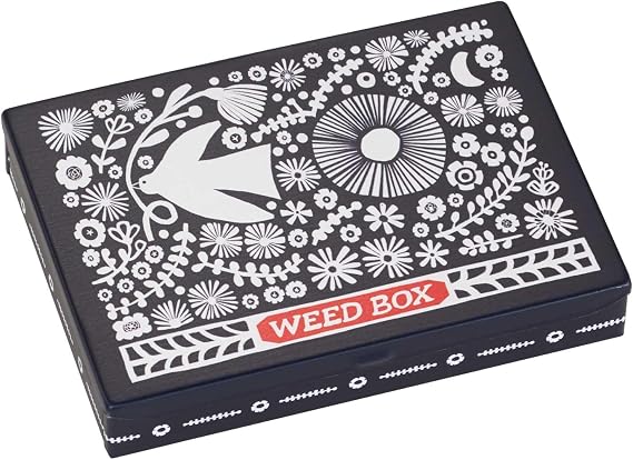 Blue Q Hinged Pocket Box - Small Storage Box, Tin Container - Weed Box