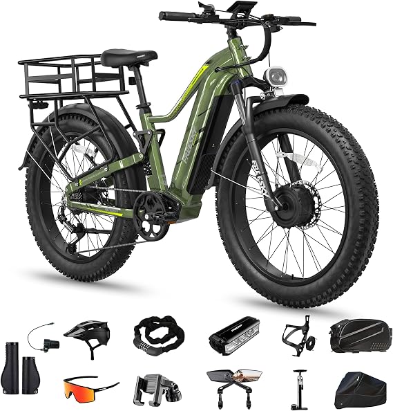 FREESKY Dual Motor Electric Bike for Adults 105 Mile Long Range